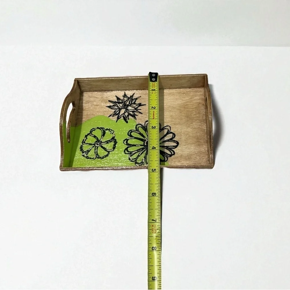 Handmade Wooden Trinket Dish Floral